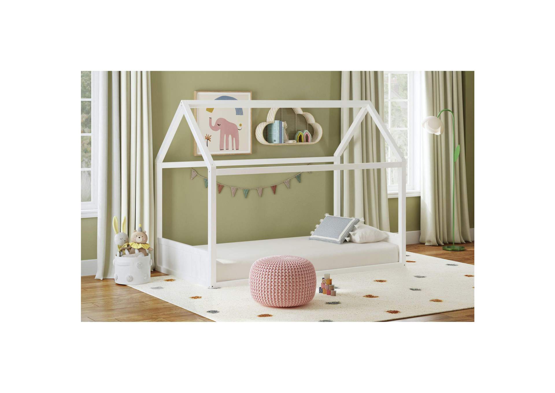 Sami Twin Montessori Bed In White image 1