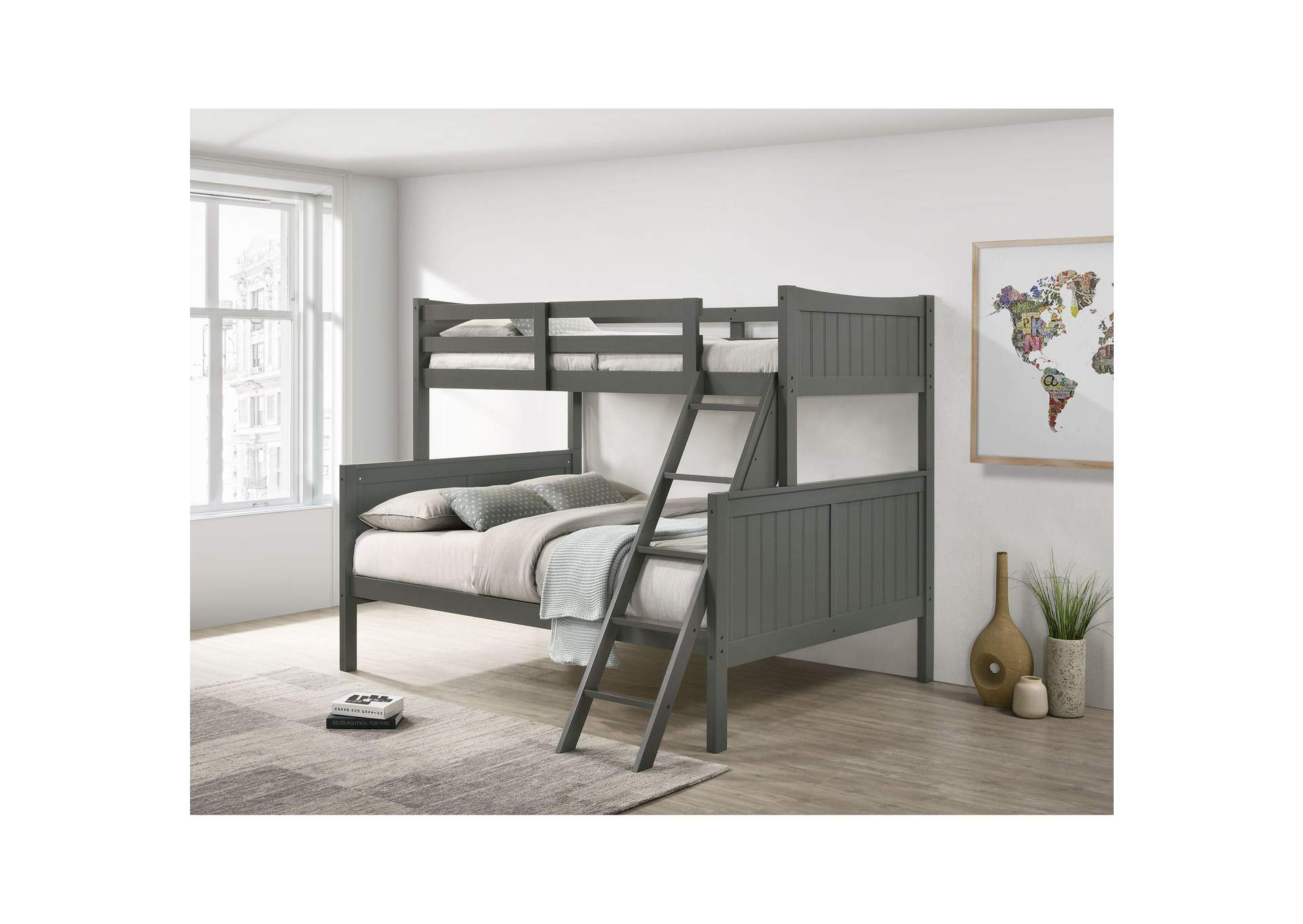 Sami Twin Over Full Bunk Grey image 1