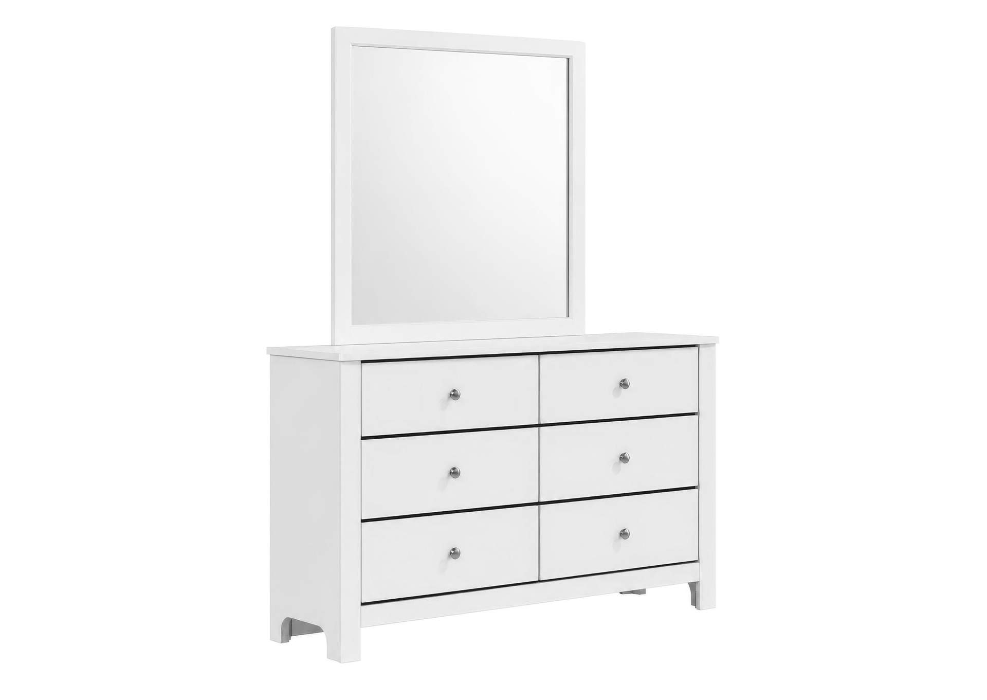 Sami Youth Dresser And Mirror Set In White image 7