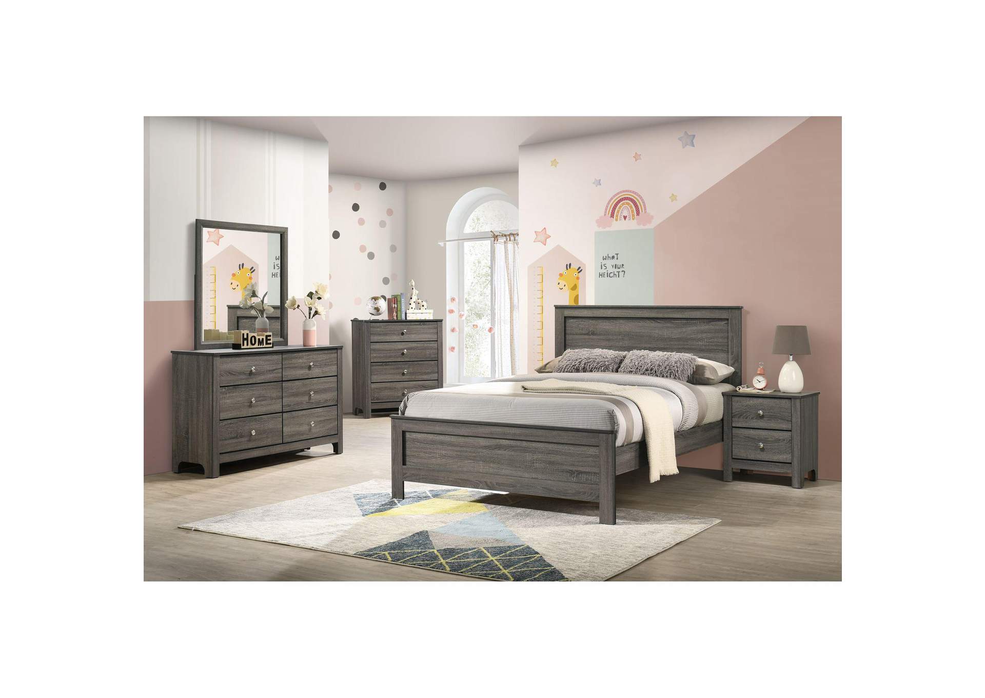 Sami Youth Full Panel Bed In Grey image 1