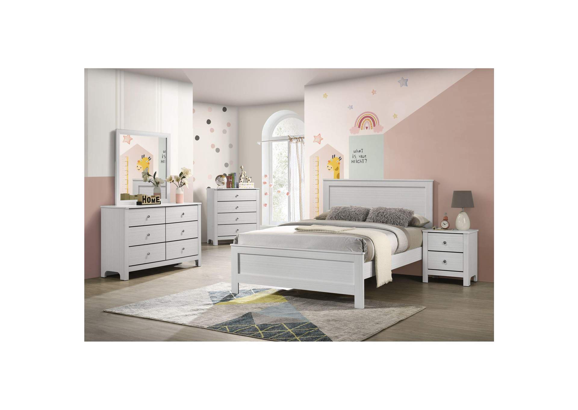 Sami Youth Full Panel Bed In White image 1