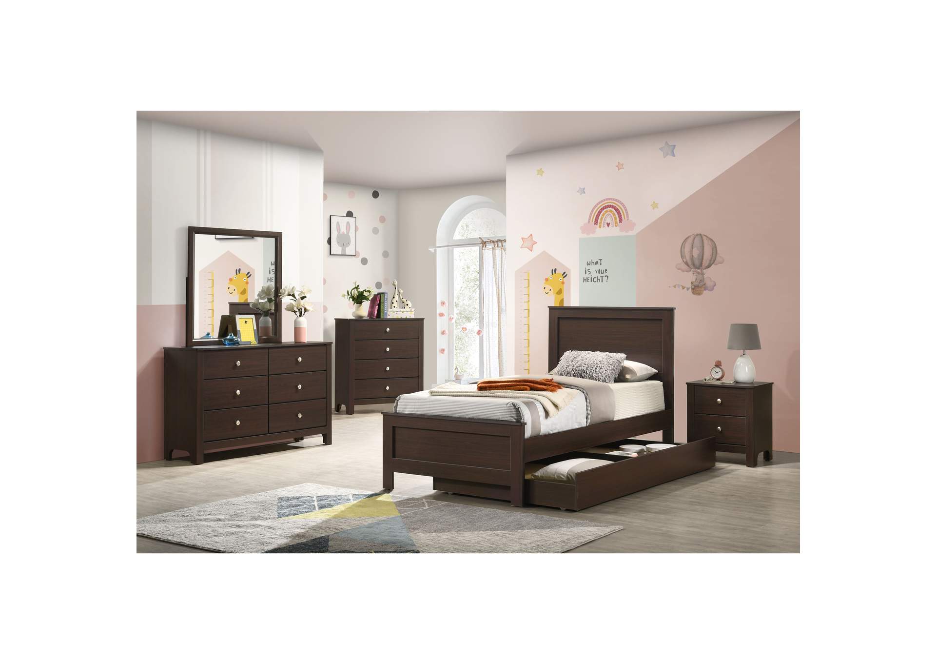 Sami Youth Twin Panel Bed In Espresso image 1