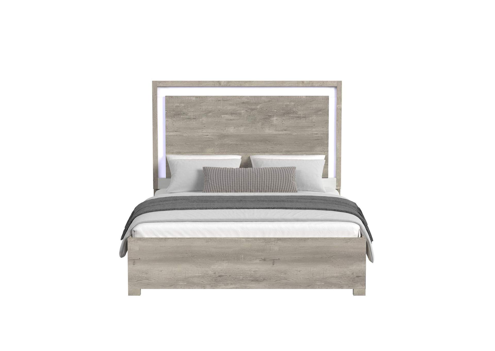 San Matteo King Bed With Led In Dual Tone image 4