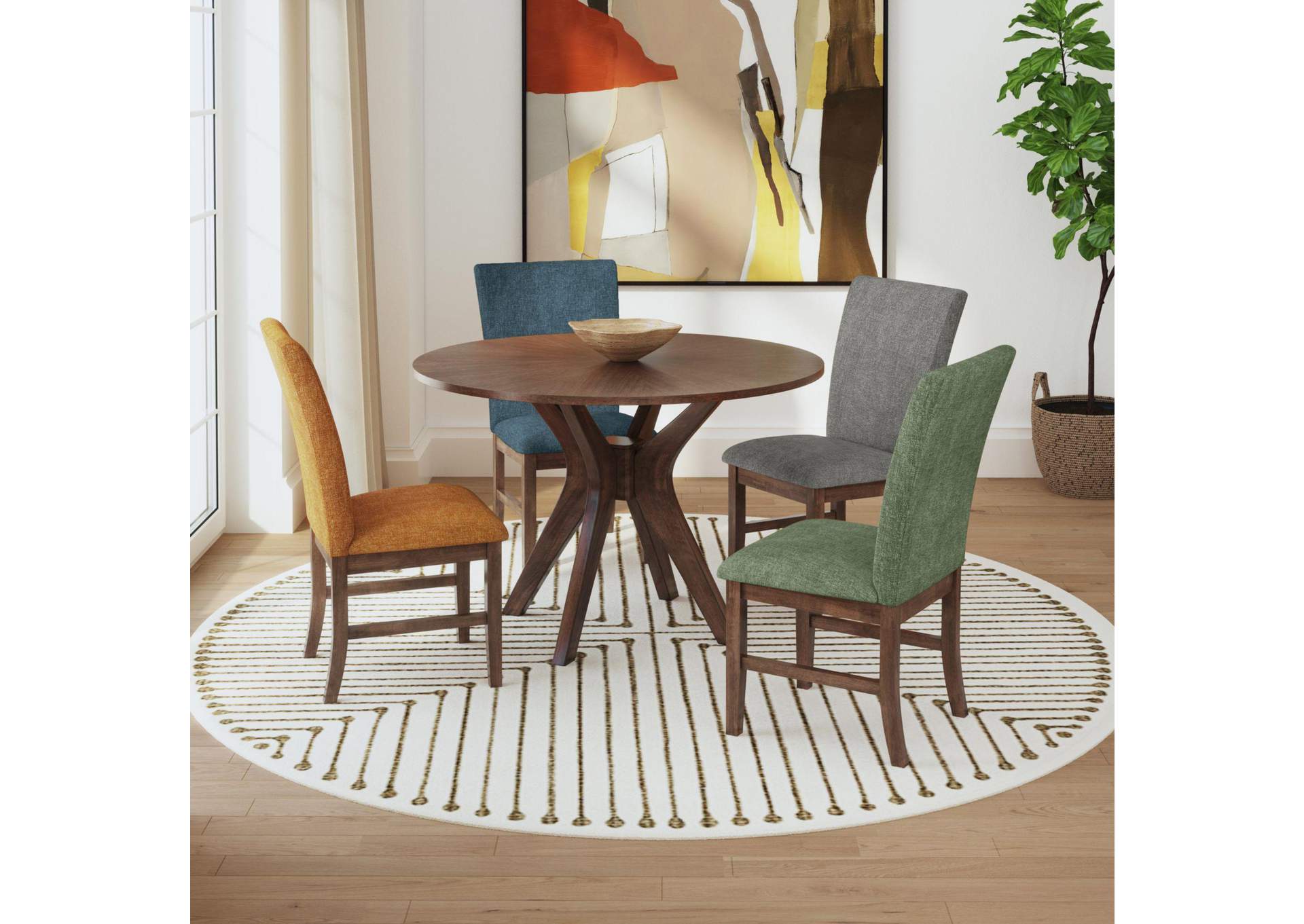 Santa Barbara Round Dining Table In Walnut image 1