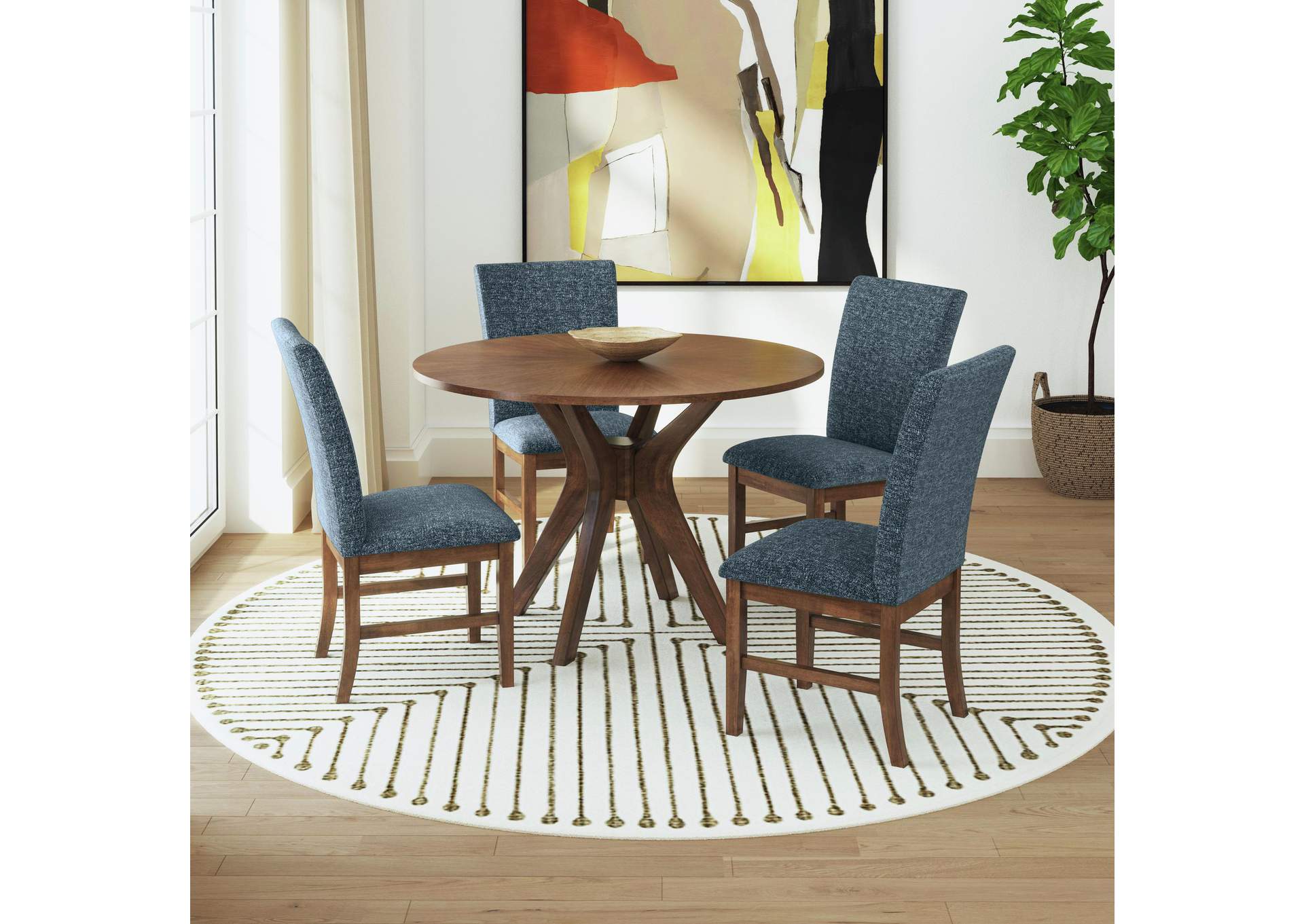 Santa Barbara Round Dining Table In Walnut image 1