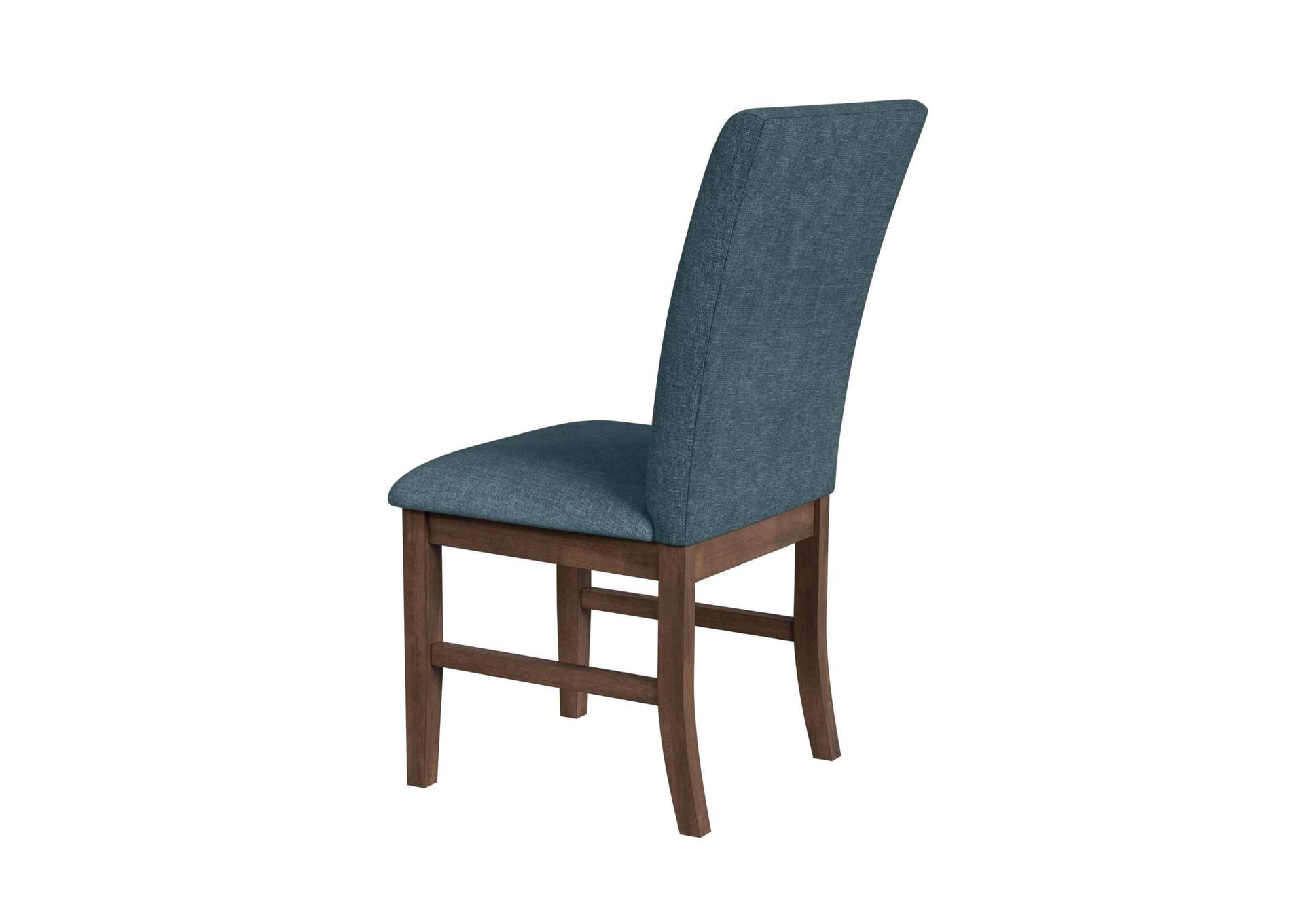 Santa Barbara Dining Side Chair With Denim Blue Fabric In Walnut 2 Per Carton image 9