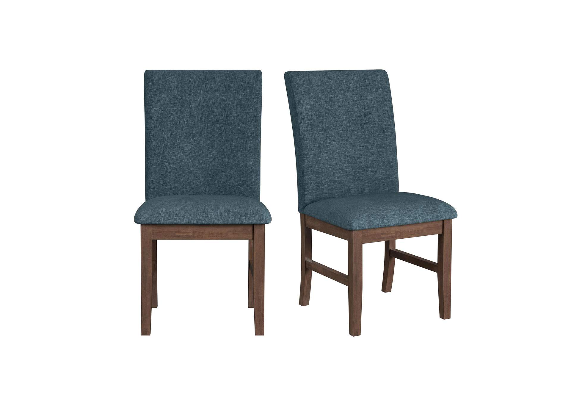 Santa Barbara Dining Side Chair With Denim Blue Fabric In Walnut 2 Per Carton image 3