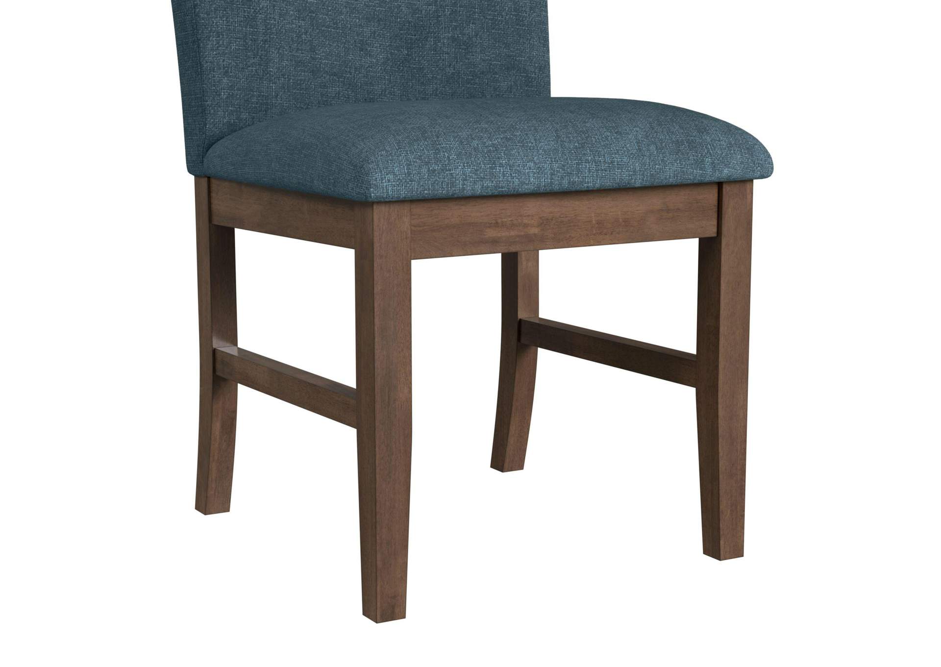 Santa Barbara Dining Side Chair With Denim Blue Fabric In Walnut 2 Per Carton image 5