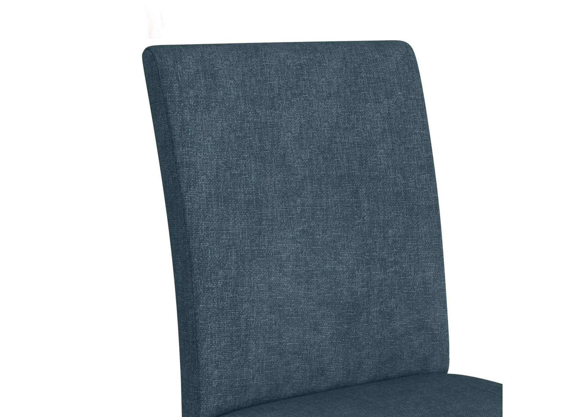 Santa Barbara Dining Side Chair With Denim Blue Fabric In Walnut 2 Per Carton image 4