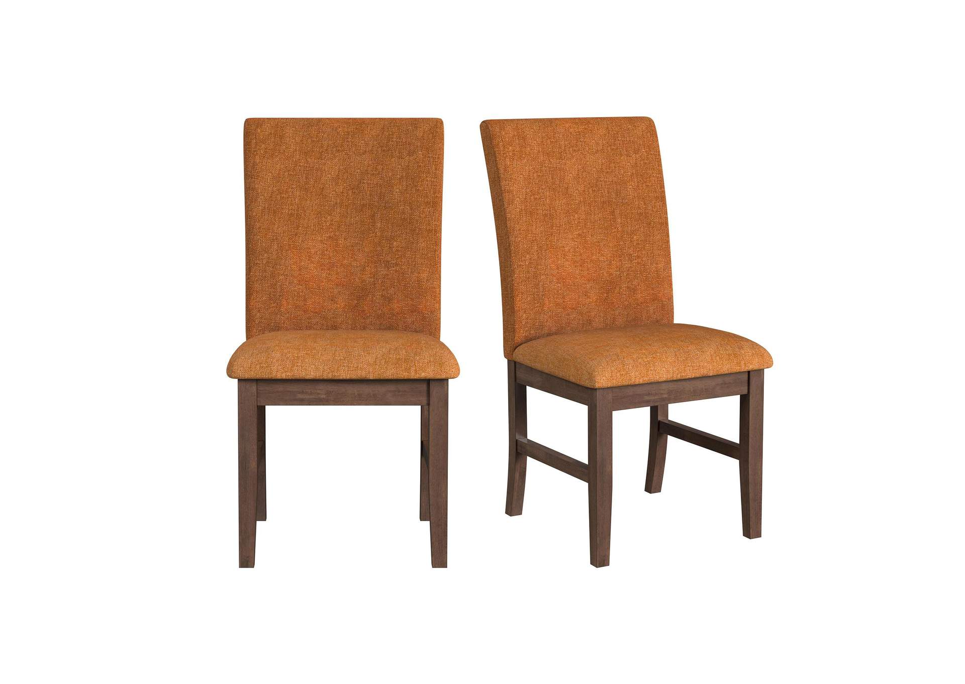 Santa Barbara Dining Side Chair With Orange Fabric In Walnut 2 Per Carton image 3