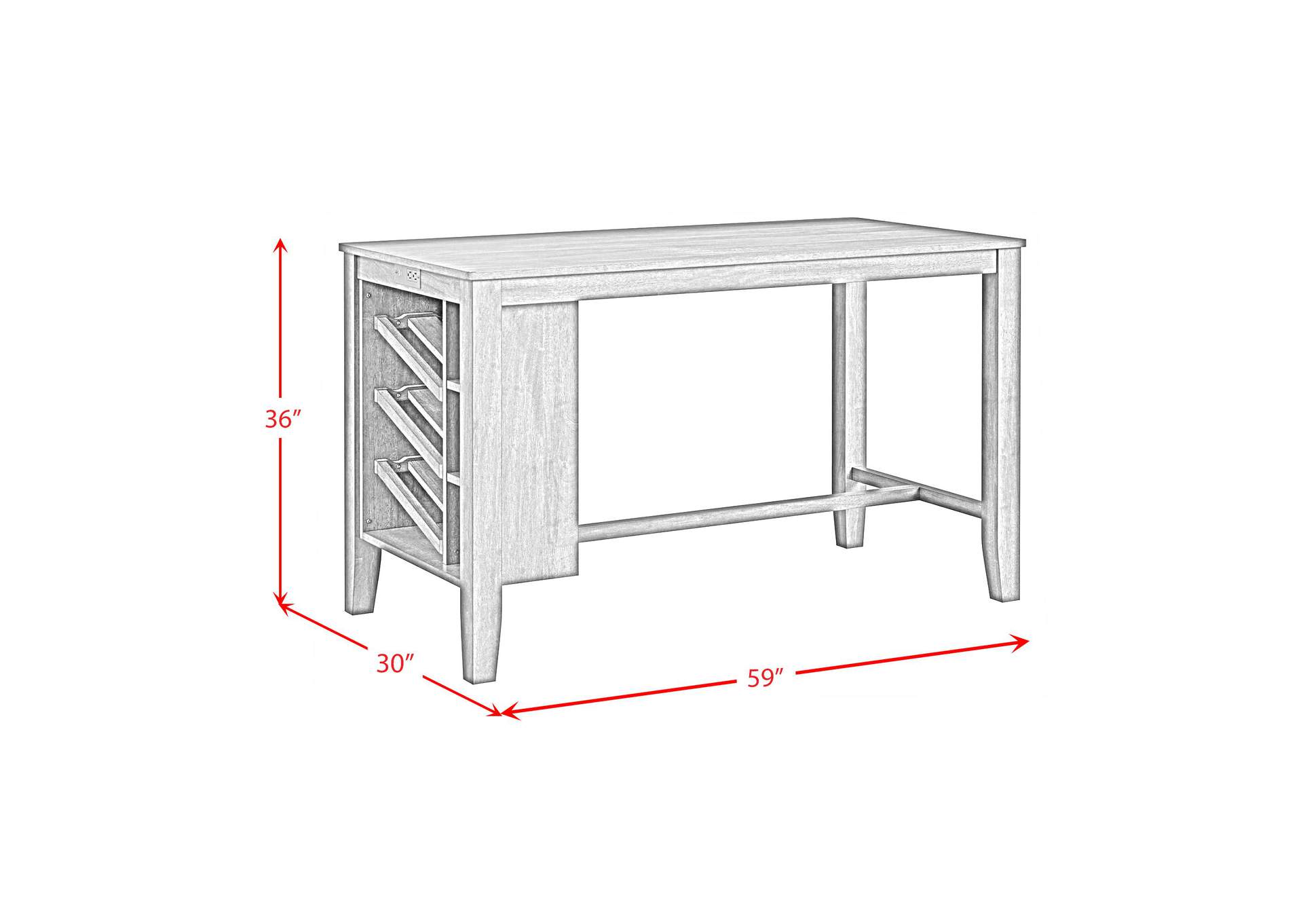 Santa Barbara Kitchen Island 2 Counter Stools With Dark Grey Fabric In Walnut image 9