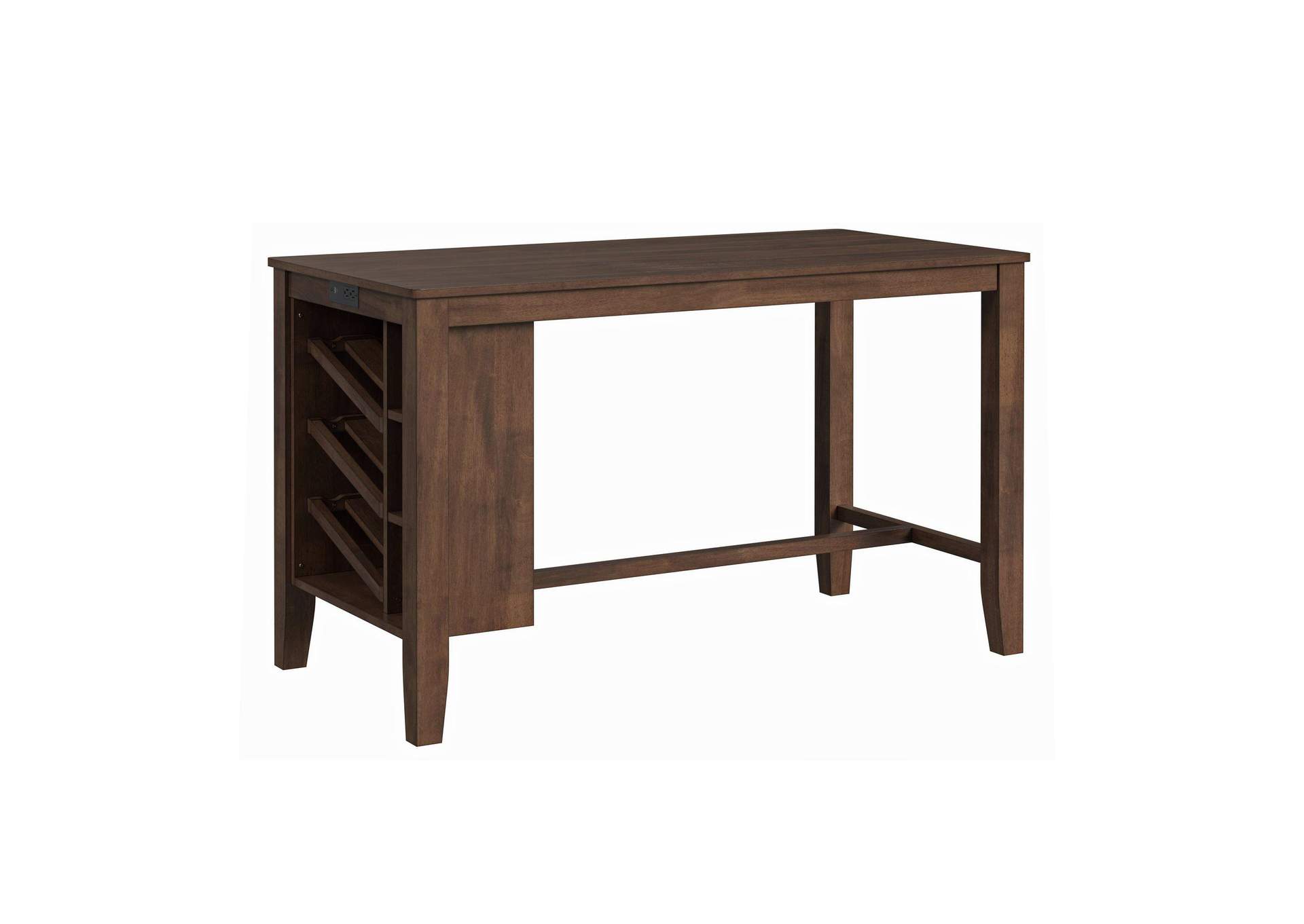 Santa Barbara Kitchen Island 2 Counter Stools With Dark Grey Fabric In Walnut image 3