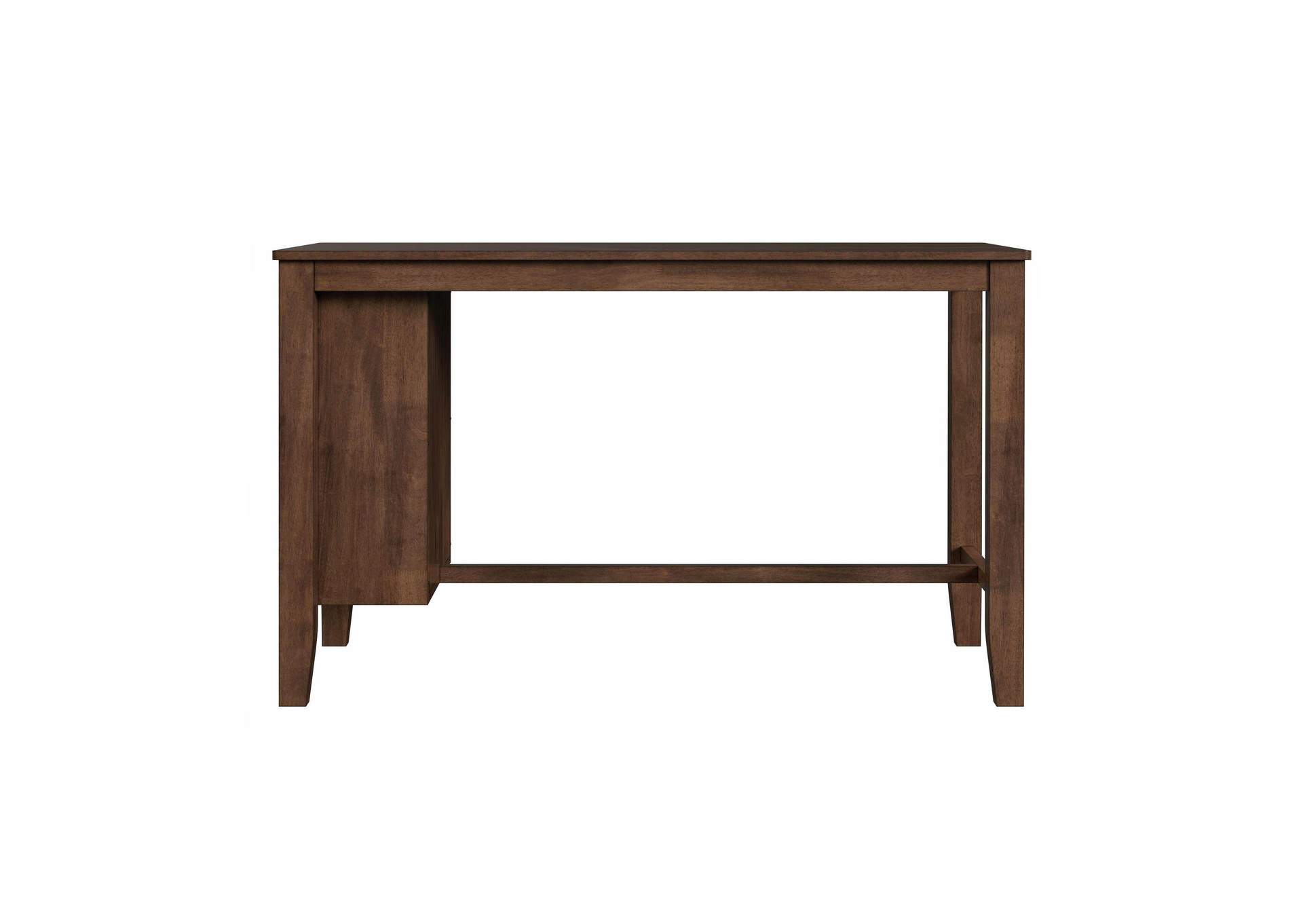 Santa Barbara Kitchen Island 2 Counter Stools With Dark Grey Fabric In Walnut image 4