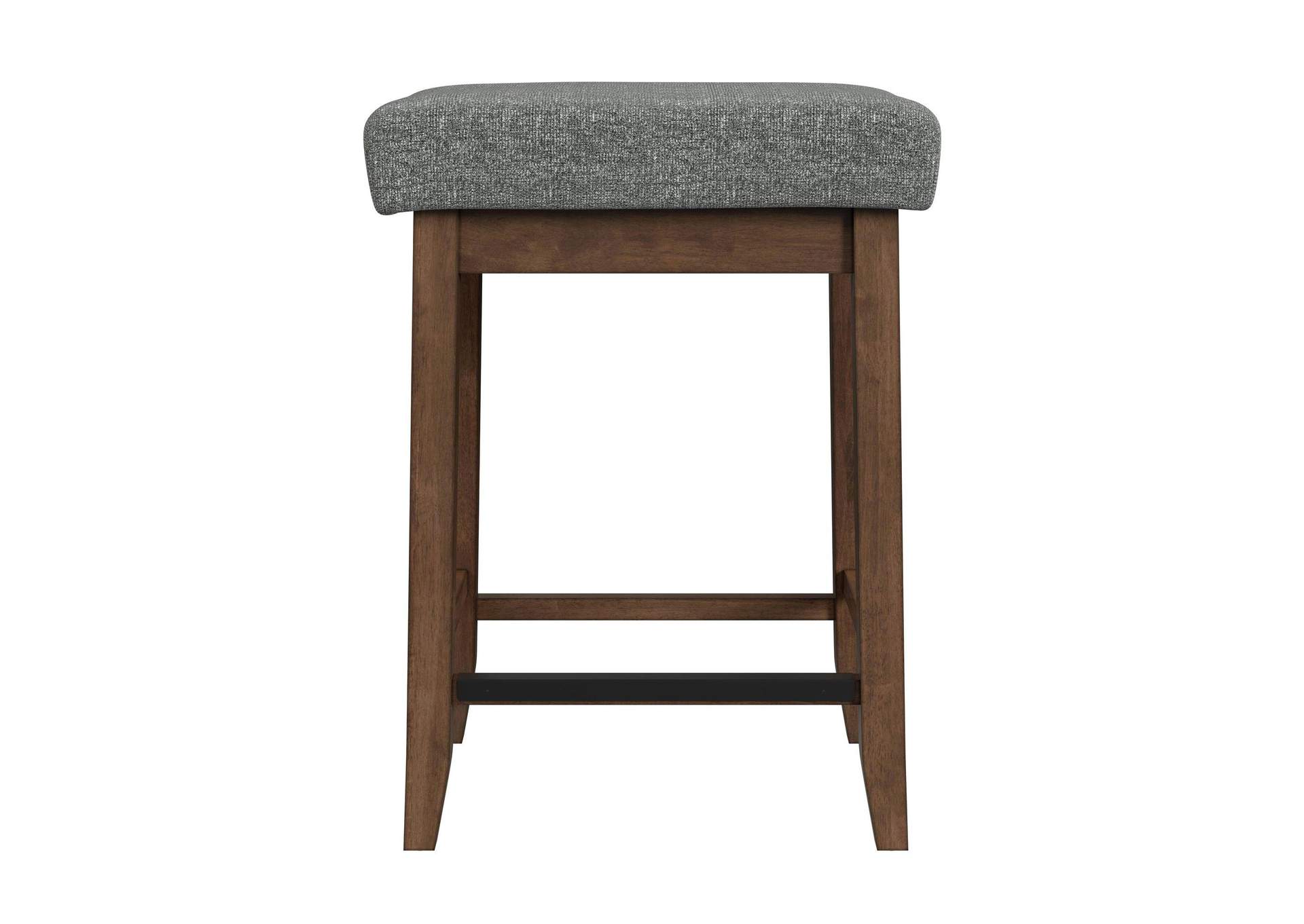 Santa Barbara Kitchen Island 2 Counter Stools With Dark Grey Fabric In Walnut image 7