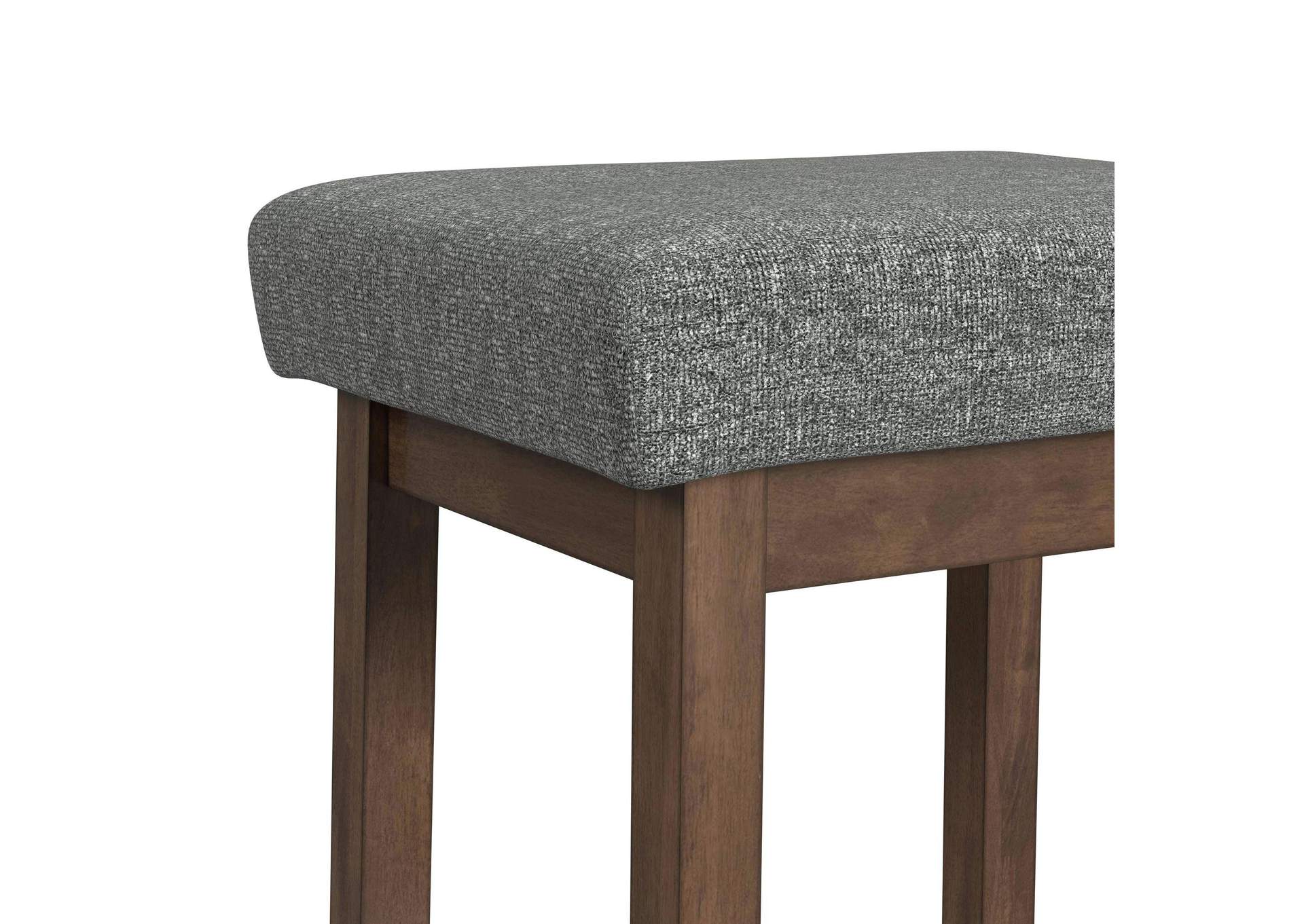 Santa Barbara Kitchen Island 2 Counter Stools With Dark Grey Fabric In Walnut image 12