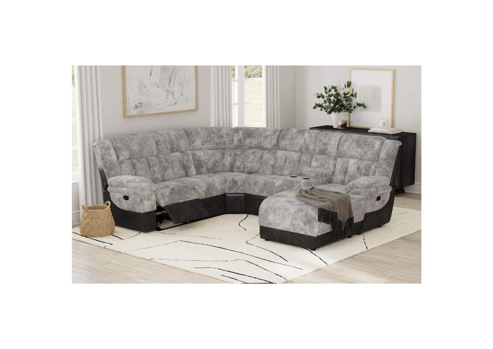 Santorini Left Hand Facing Motion Recliner In Dillon - Shire Grey image 1