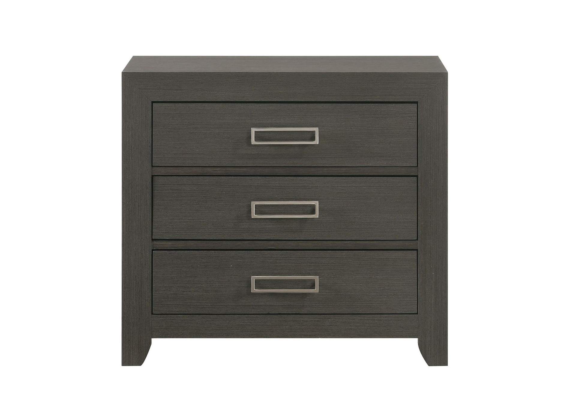 Sasha 3 - Drawer Nightstand With USB In Grey image 10
