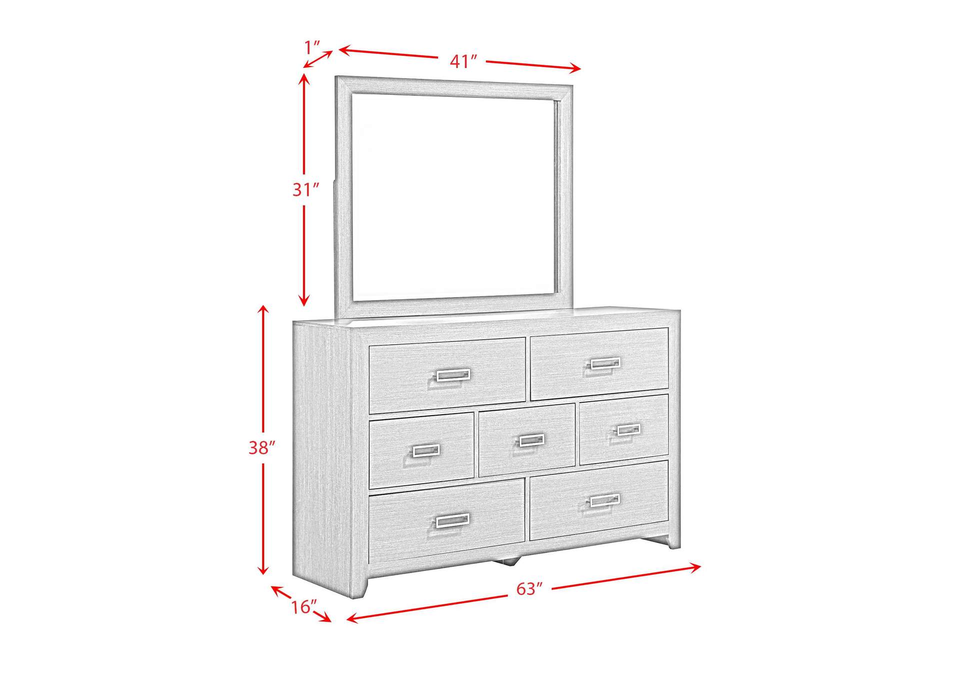 Sasha Dresser Mirrow In Grey image 9