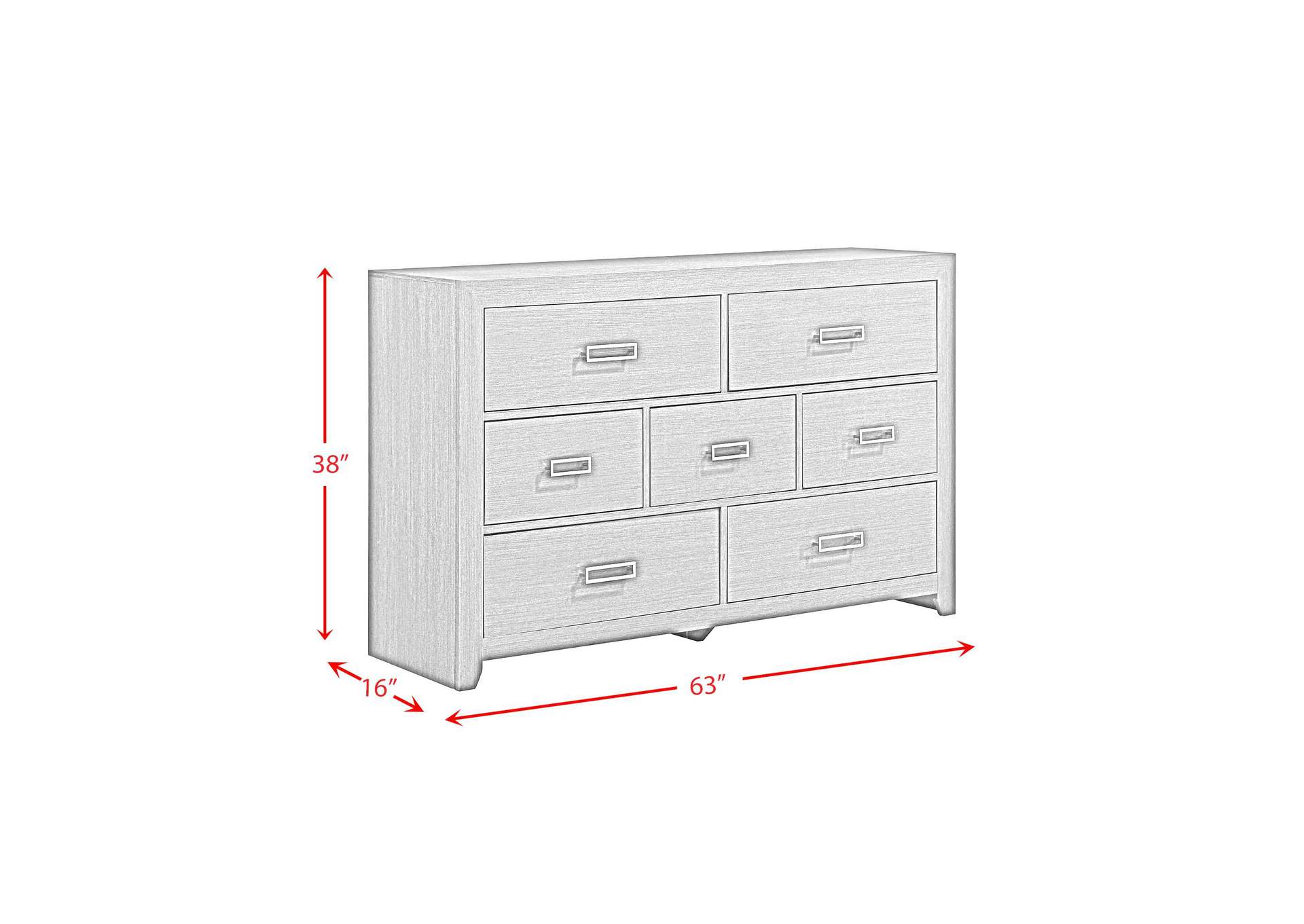 Sasha 7 - Drawer Dresser In Grey image 8
