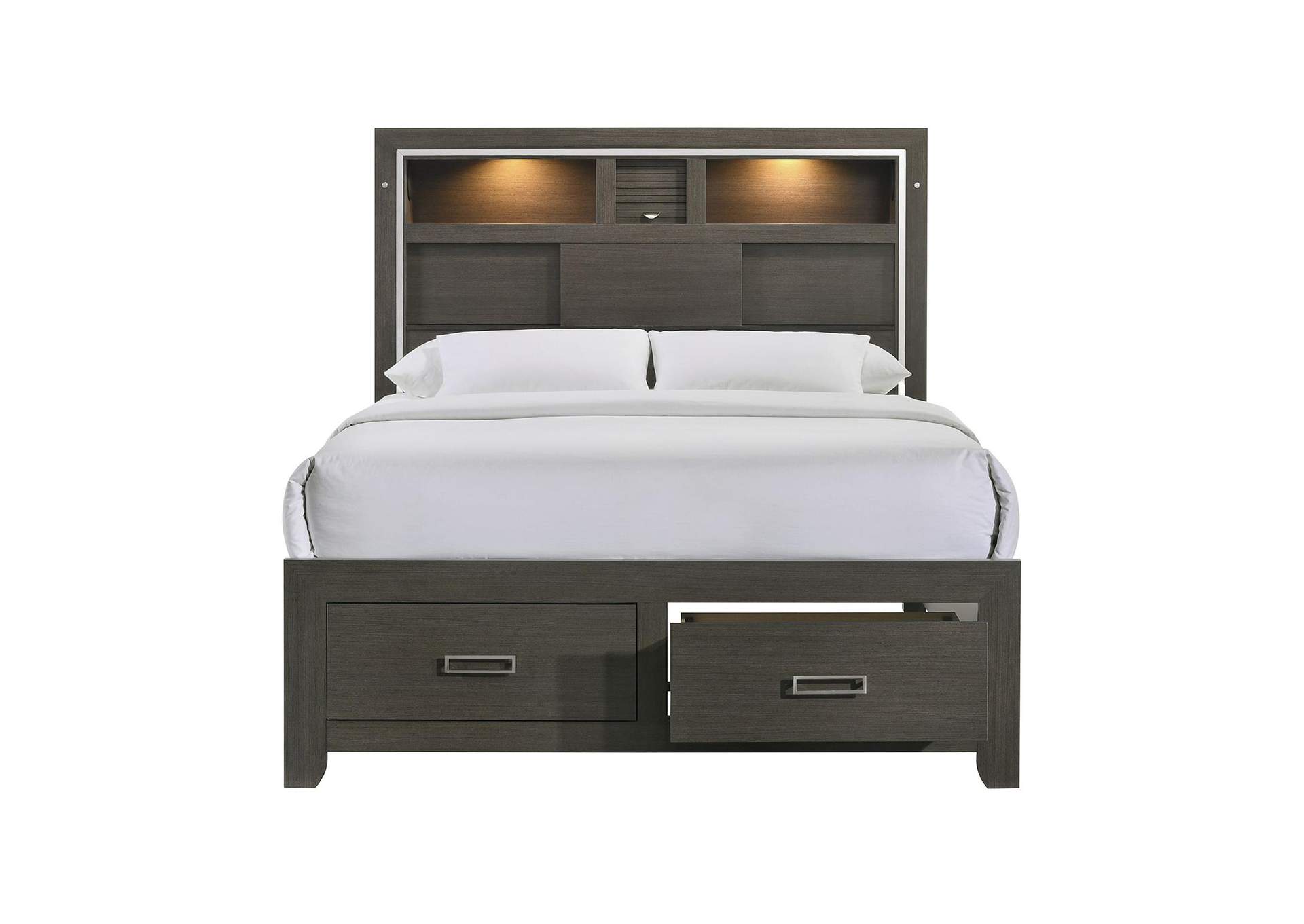 Sasha Queen Music Bed With Led Light In Grey image 15