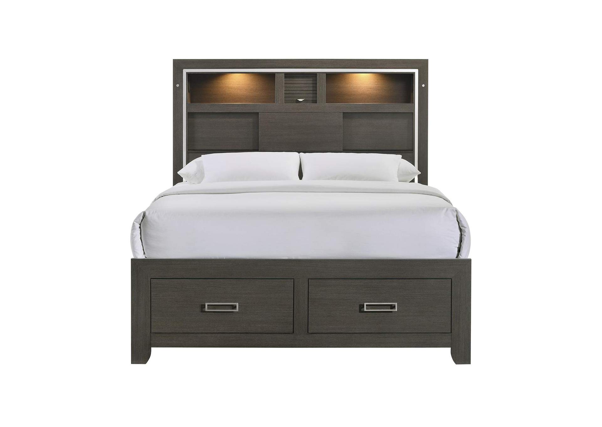 Sasha Queen Music Bed With Led Light In Grey image 14