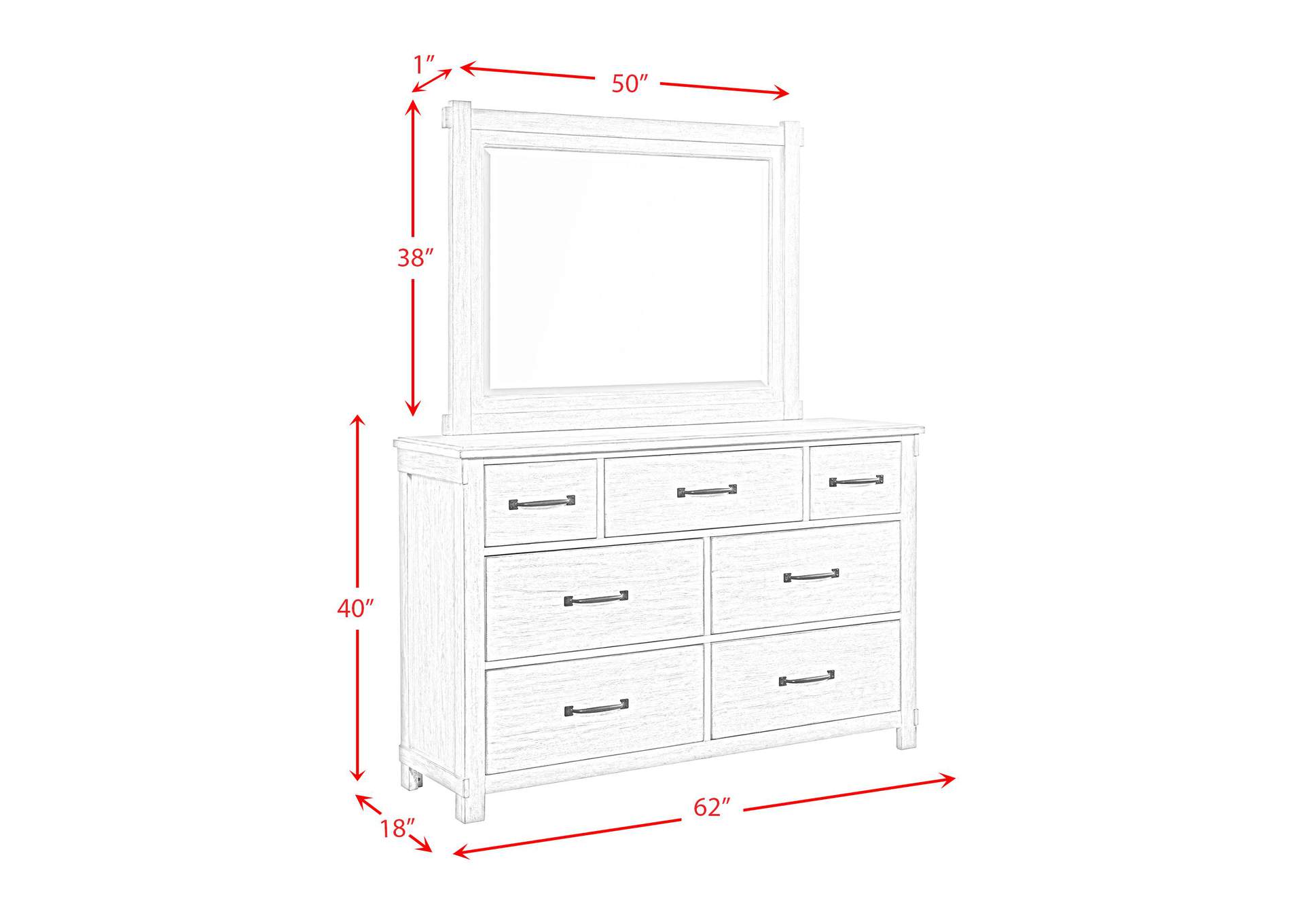Scott 7 - Drawer Dresser With Mirror Set image 9