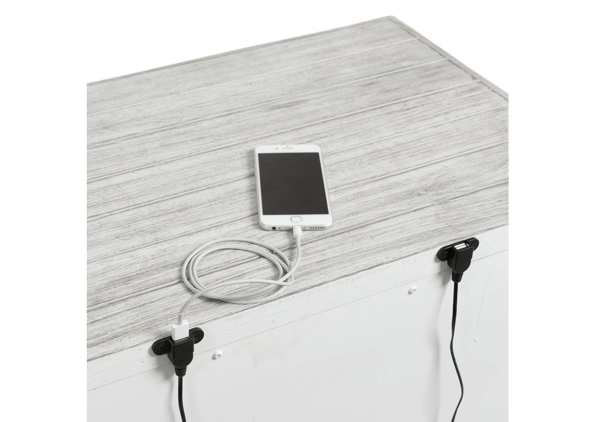 Scott Nightstand With USB White Finish image 7