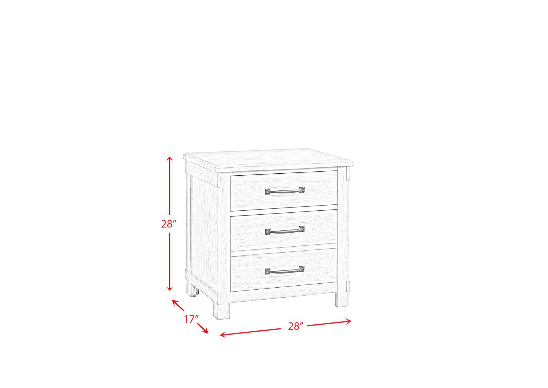 Scott Nightstand With USB White Finish image 9