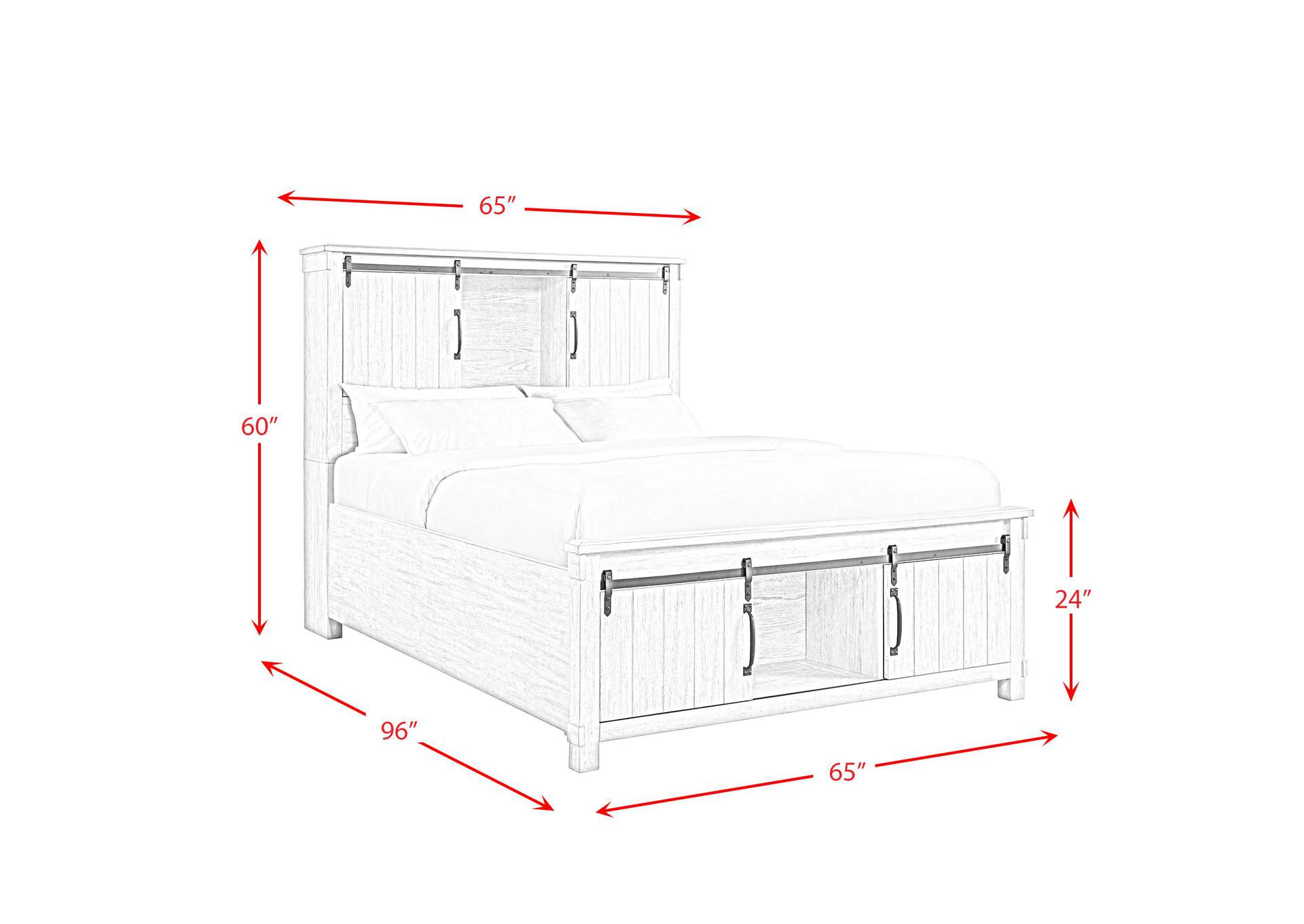 Scott Queen Storage Bed White Finish image 10