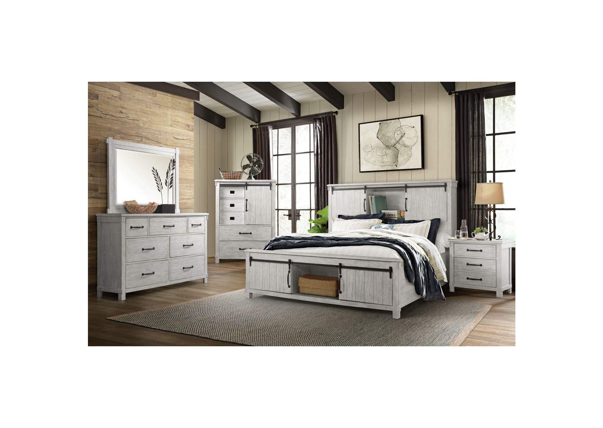 Scott Nightstand With USB White Finish image 1
