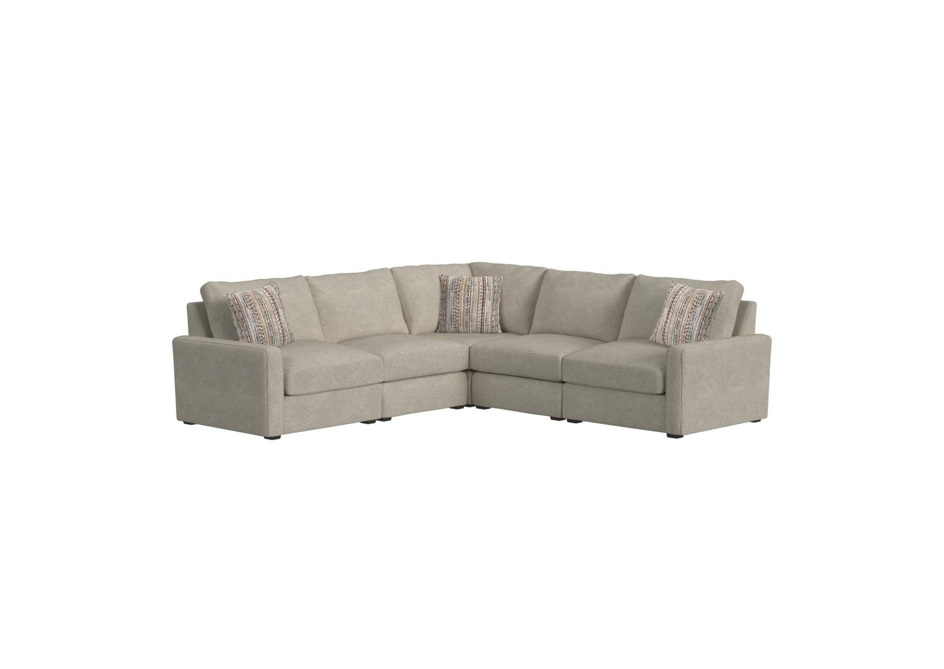 Select Modular 6 Piece Sectional Set In United Light Grey With Pillows In Level Jewelry image 3