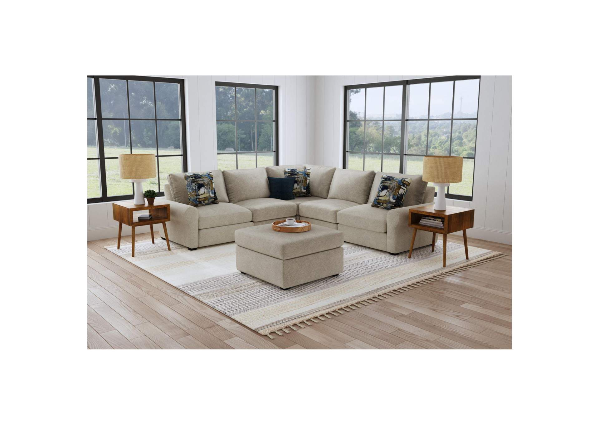 Select Modular Ottoman In United Light Grey image 1