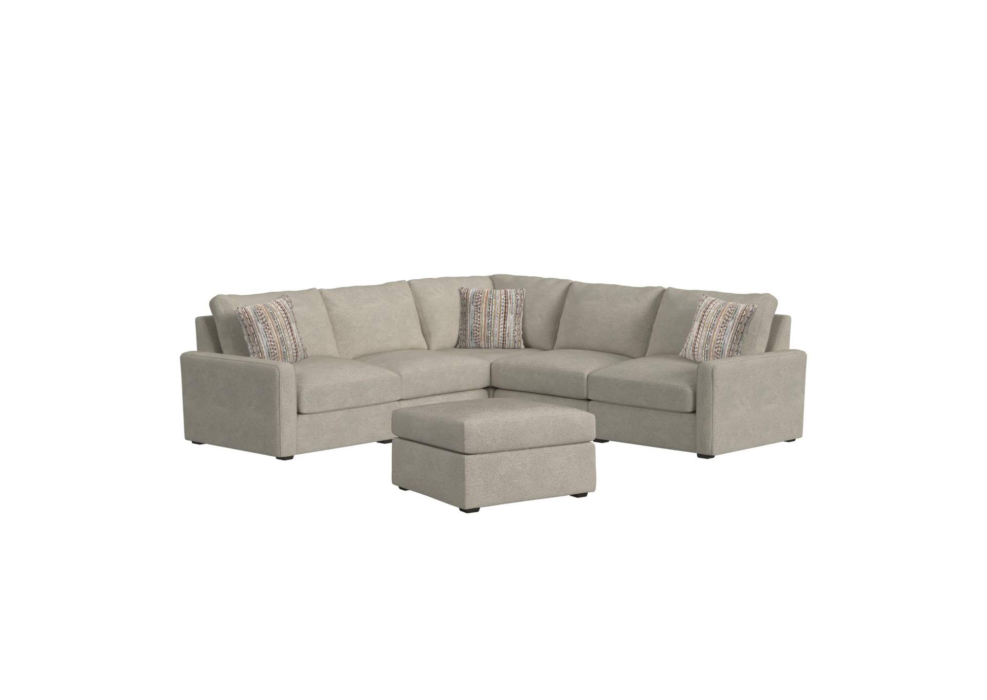Select Modular 6 Piece Sectional Set In United Light Grey With Pillows In Level Jewelry image 5