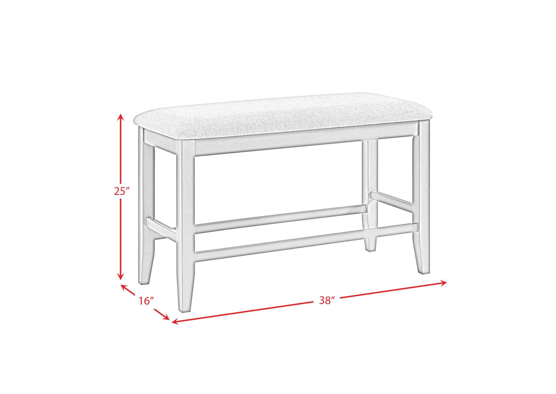 Seneca Counter Bench Without Back And With Grey Fabric In Grey image 3
