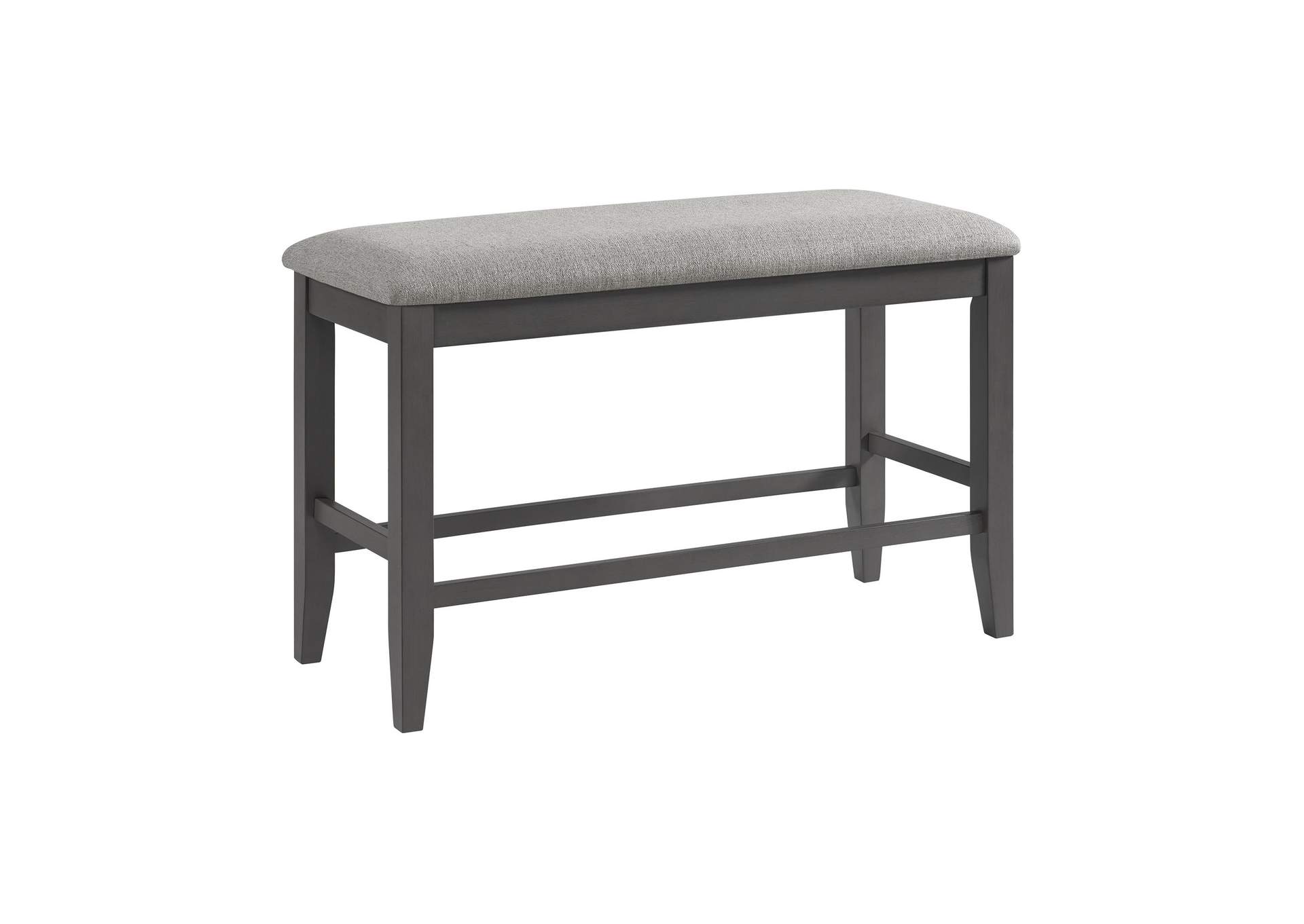 Seneca Counter Bench Without Back And With Grey Fabric In Grey image 6