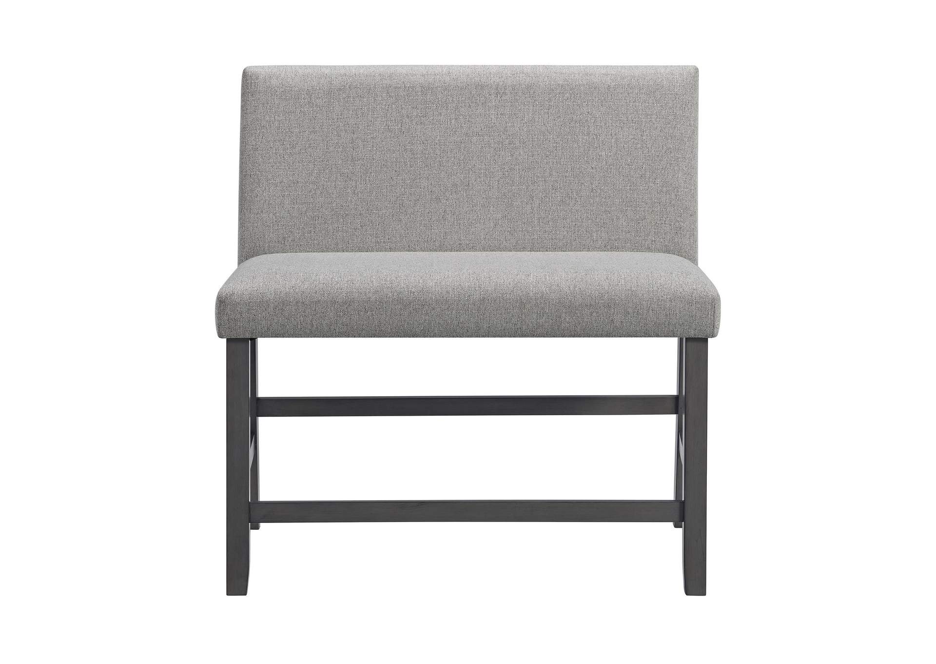 Seneca Counter Bench With Upholstered Back And Grey Fabric In Grey image 9