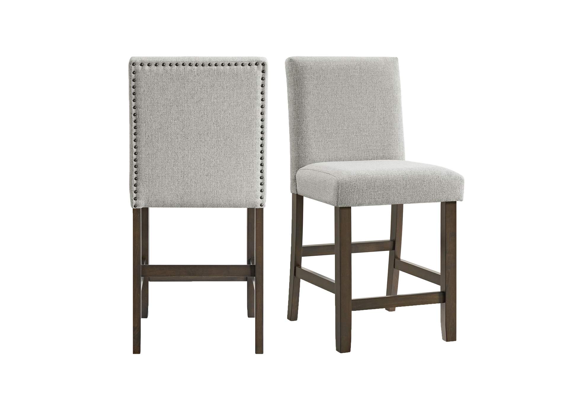 Seneca Counter Side Chair With Grey Fabric In Brown 2 Per Carton image 6