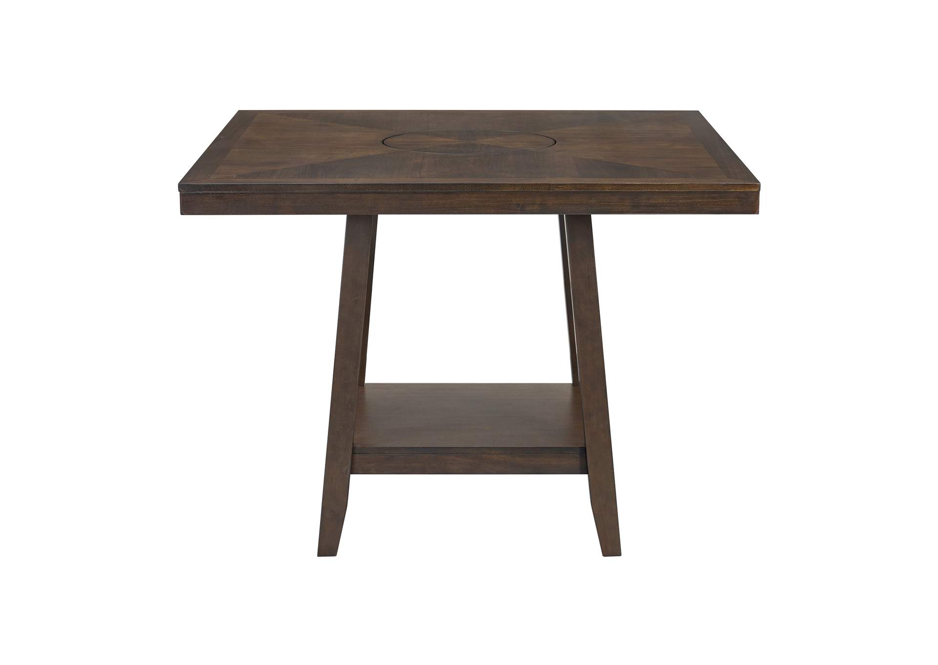 Seneca Square Counter Table With Lazy Susan In Brown image 4