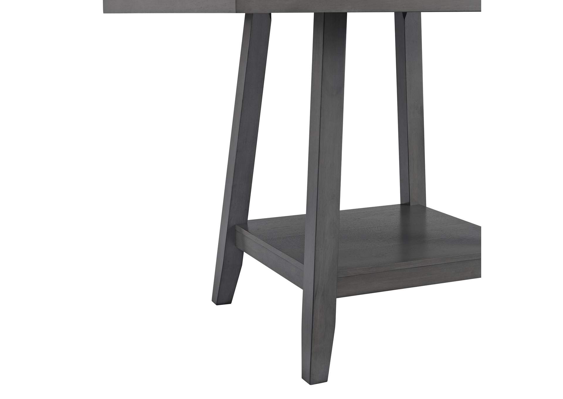 Seneca Square Counter Table With Lazy Susan In Grey image 4