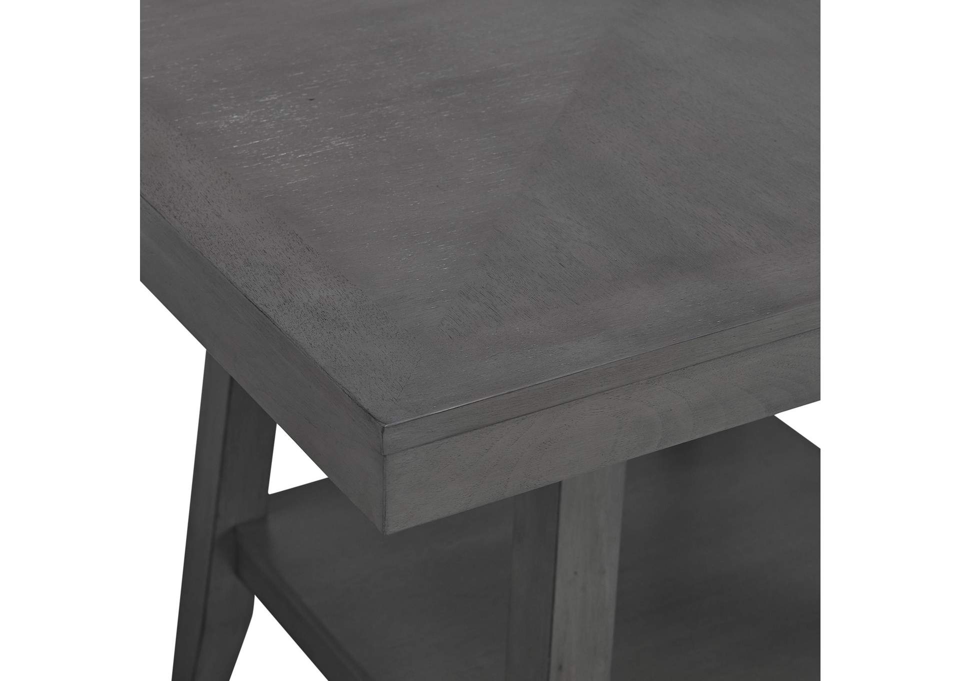 Seneca Square Counter Table With Lazy Susan In Grey image 3