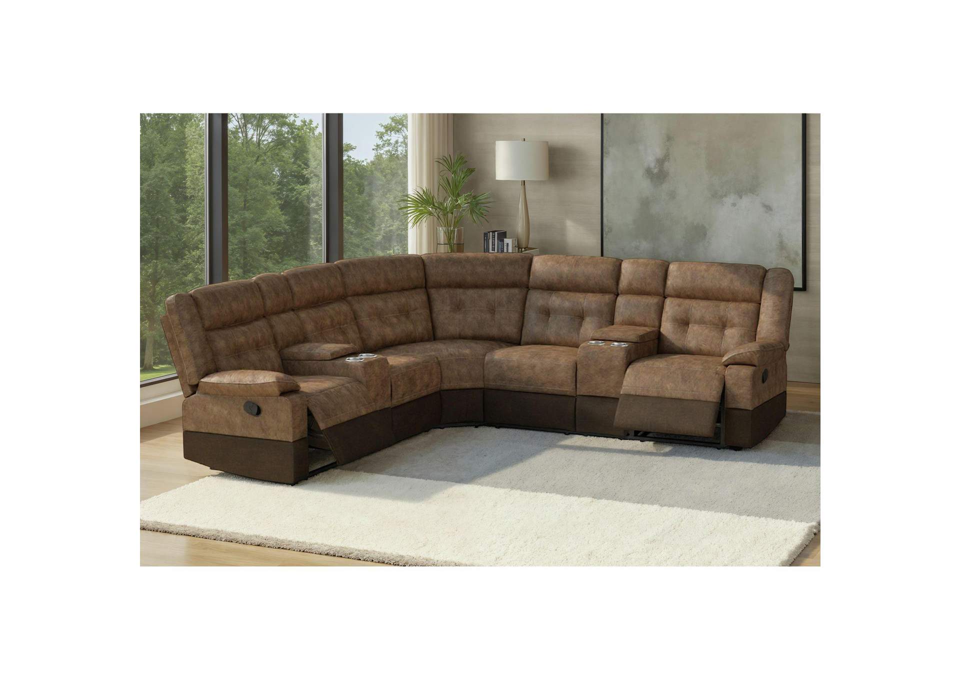 Sky Hawk Right Hand Facing Loveseat With Console In Buxley Brown - Chestnut image 1