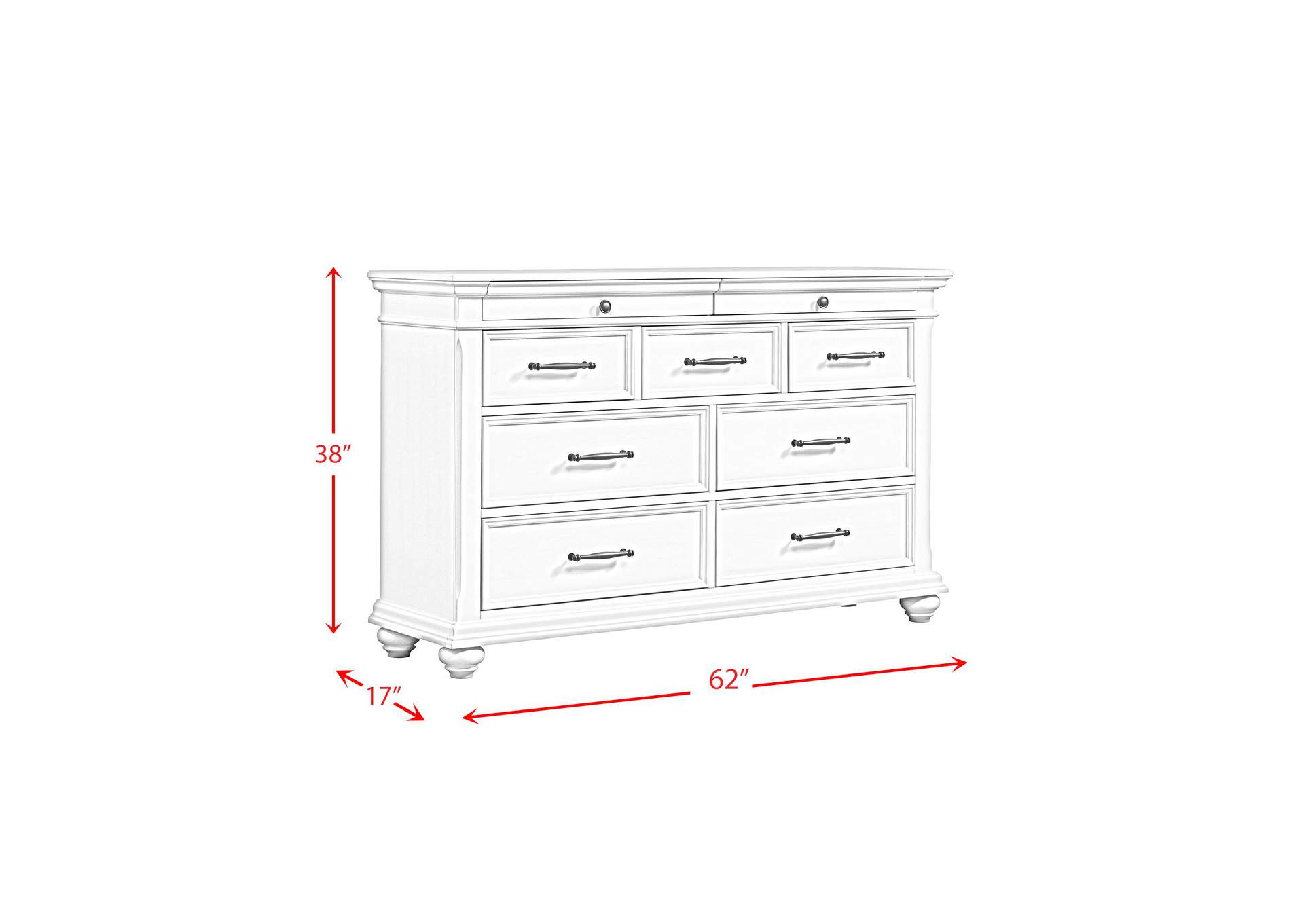 Slater Dresser In Antique White image 7