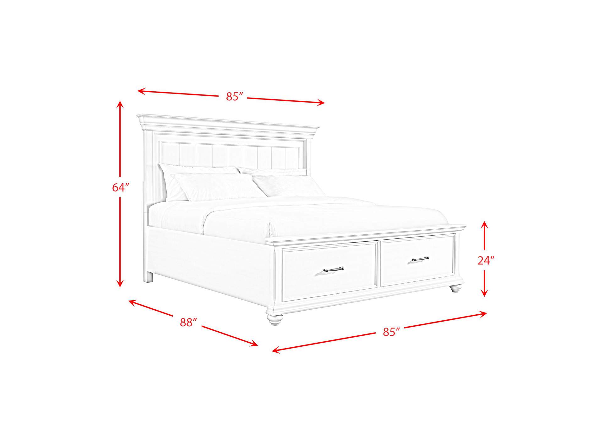 Slater King Bed In Antique White image 9