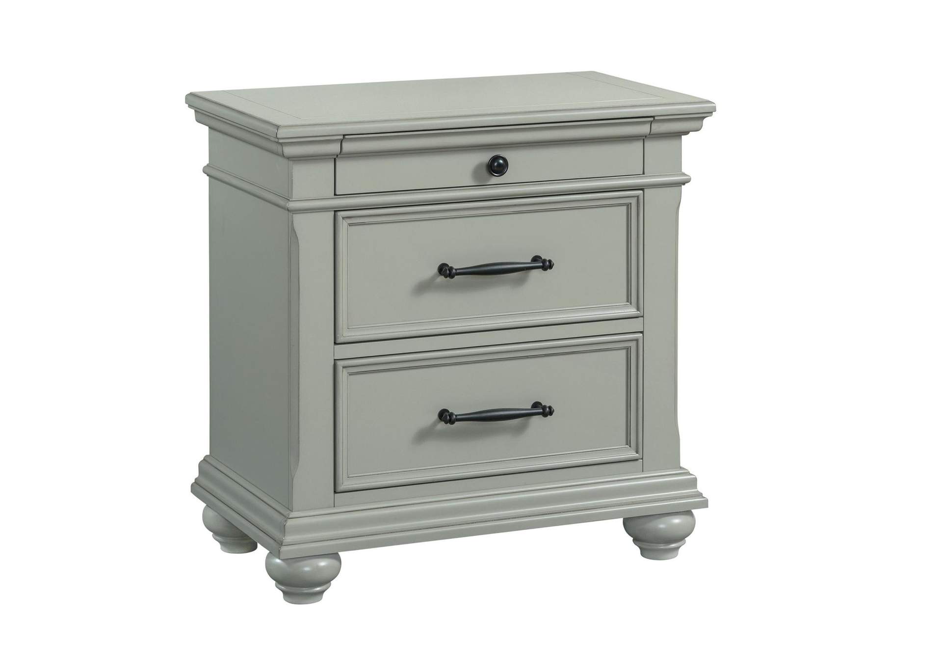 Slater Nightstand With USB Grey image 10