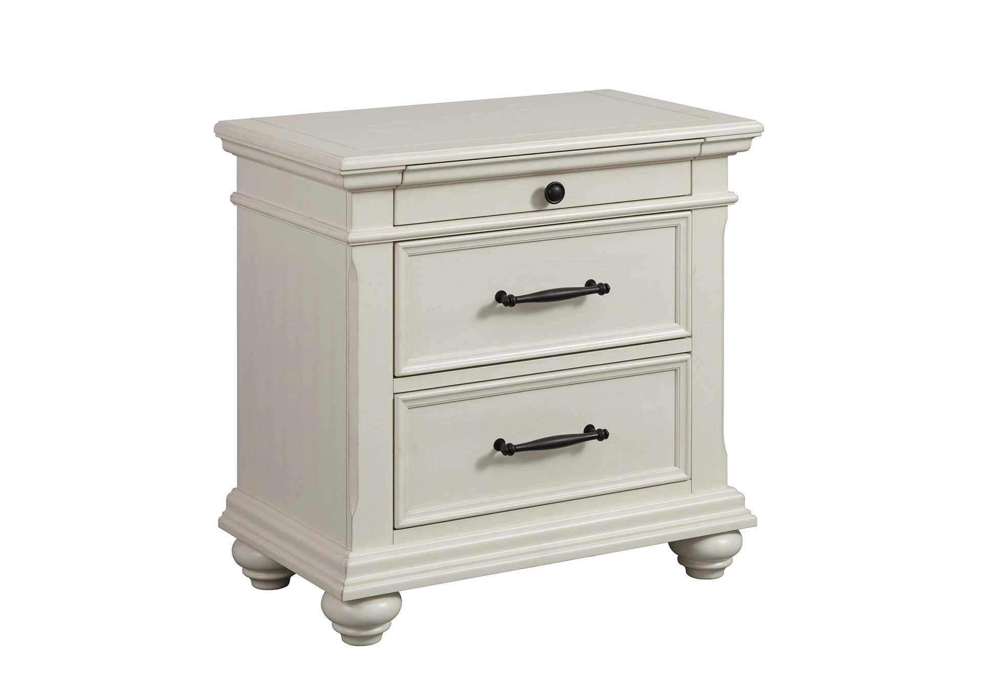 Slater Nightstand With USB In Antique White image 11