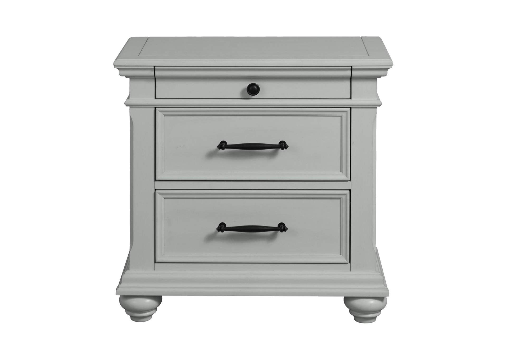 Slater Nightstand With USB Grey image 7