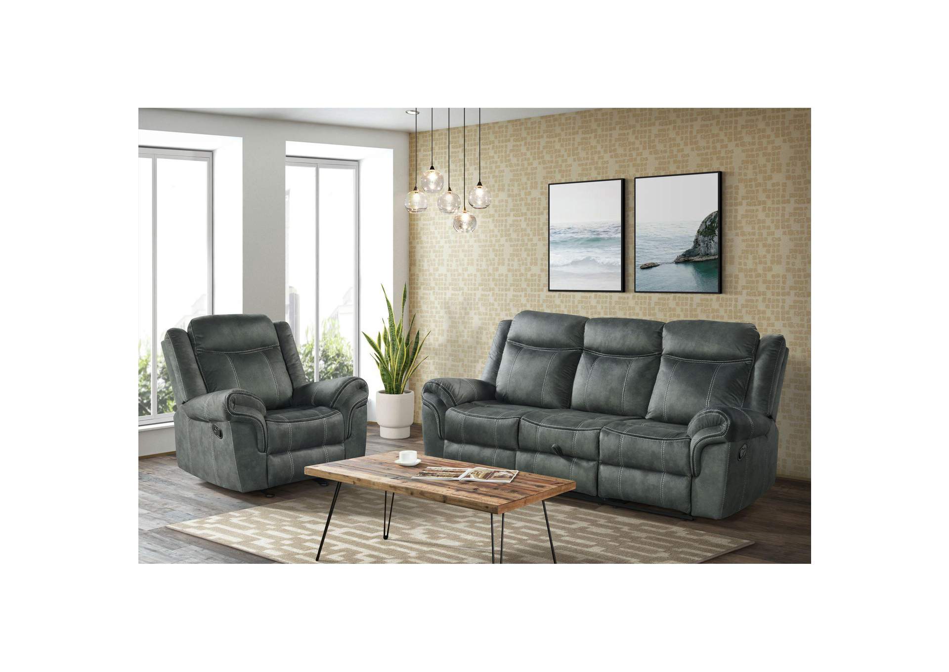 Sorrento Glider Recliner In Fb367 Charcoal image 1