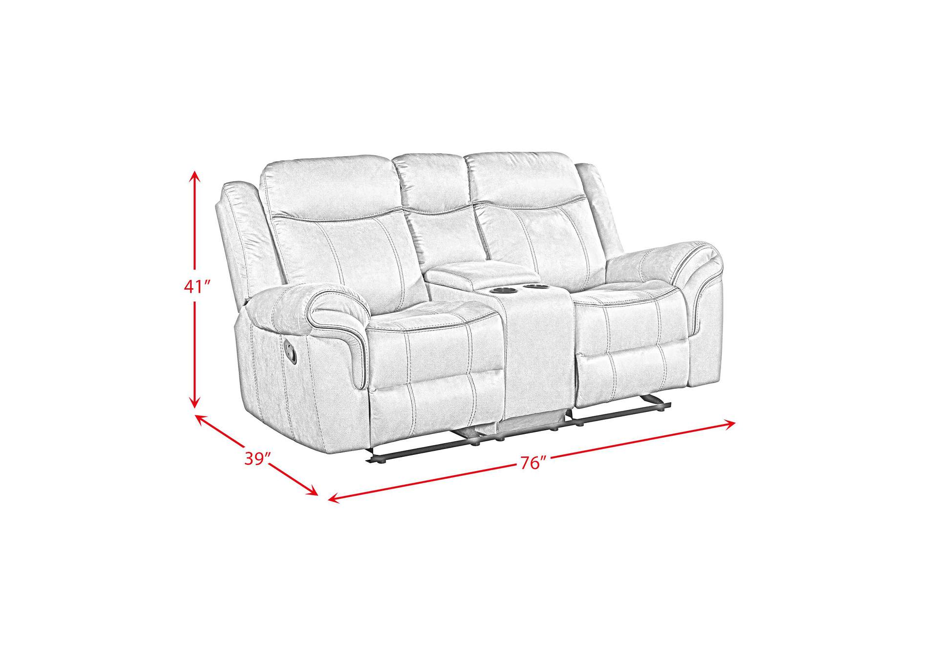 Sorrento Motion Loveseat With Console In Fb367 Charcoal image 7