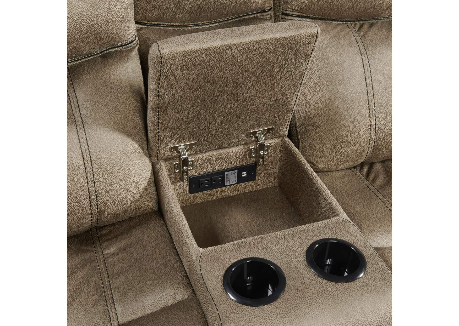 Sorrento Motion Loveseat With Console In T101 Brown image 4