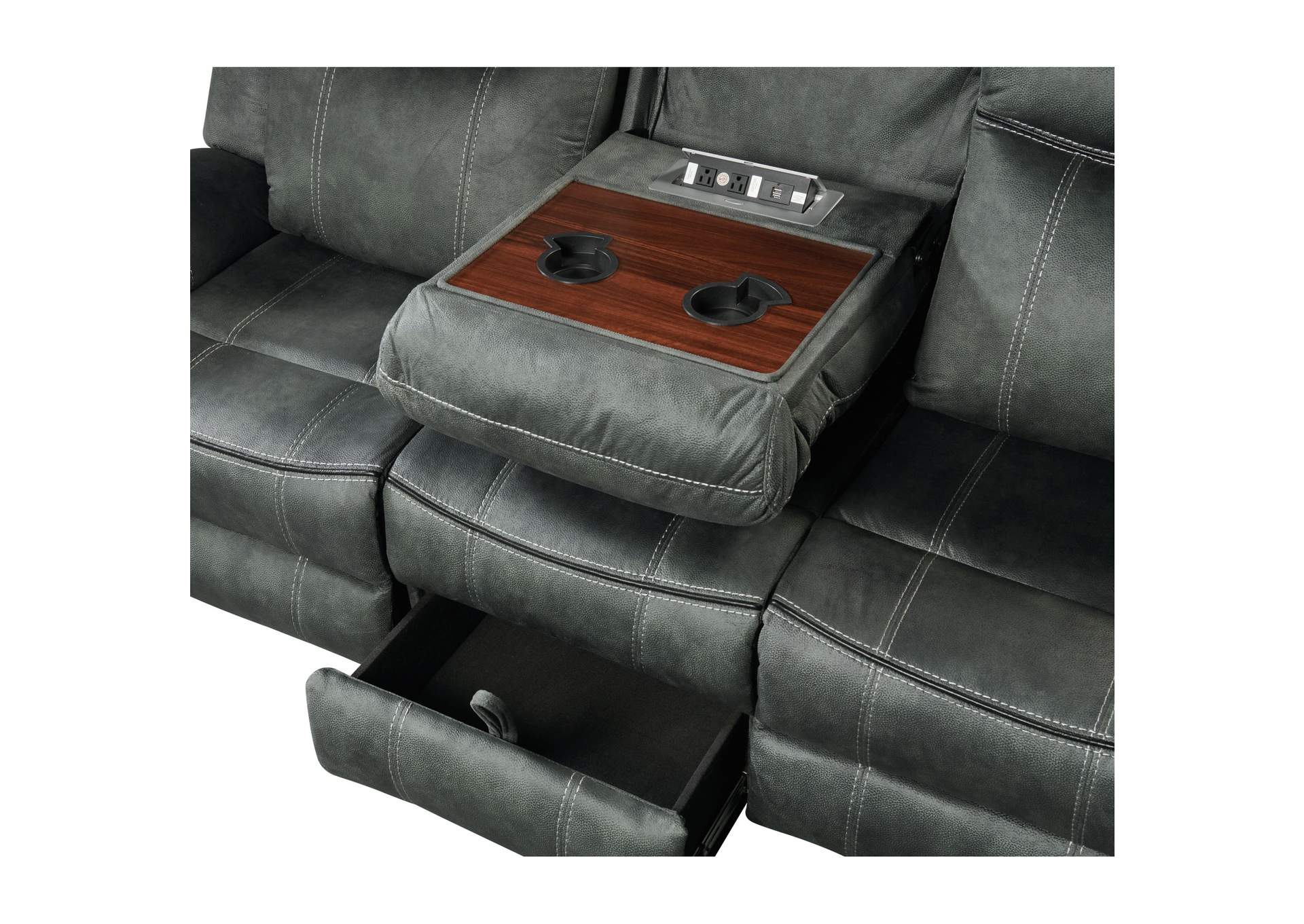 Sorrento Motion Sofa With Dropdown In Fb367 Charcoal